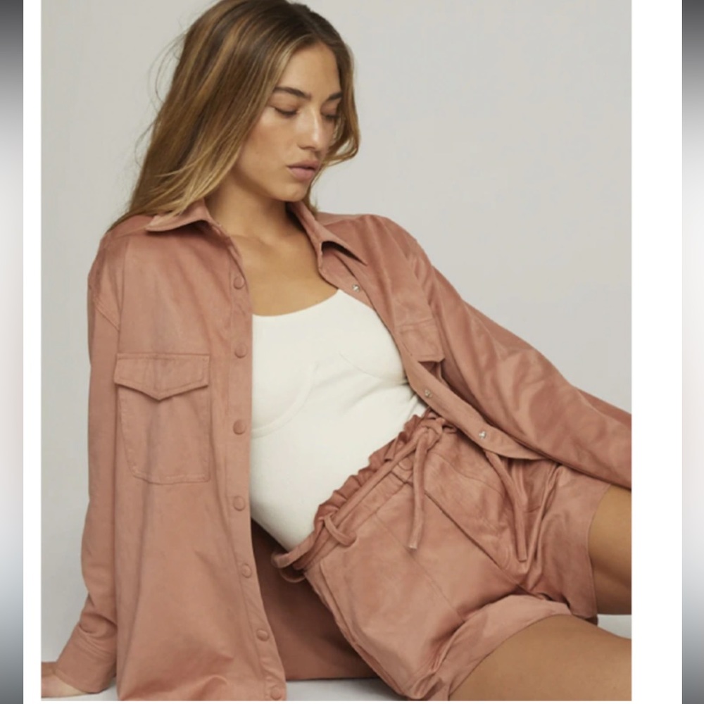 NWT Good American faux suede jacket